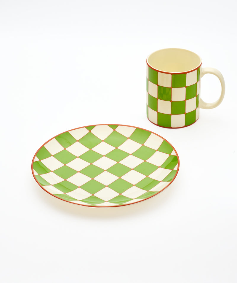 Checkerboard Mug Green