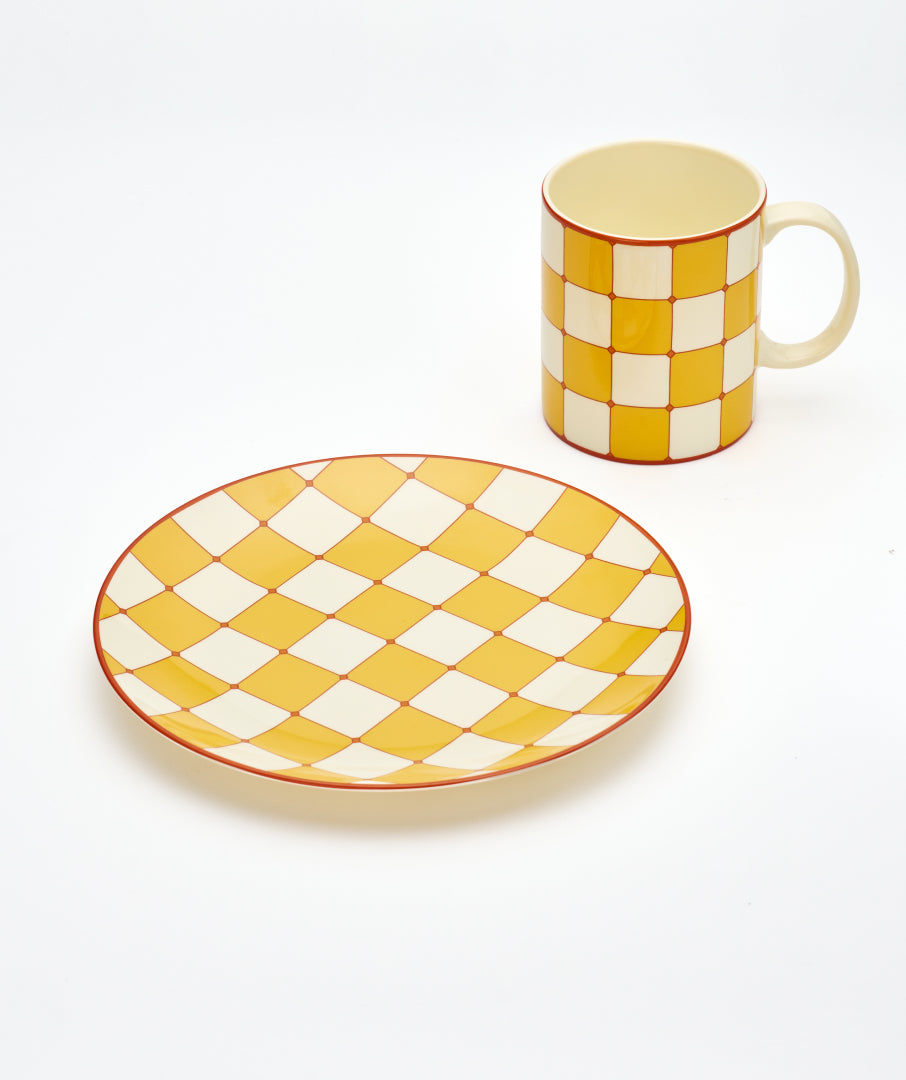 Checkerboard Plate Yellow