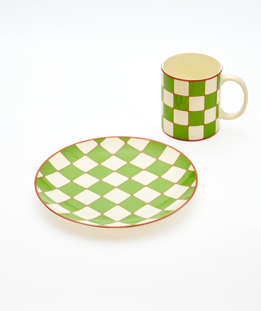 Checkerboard Plate Green