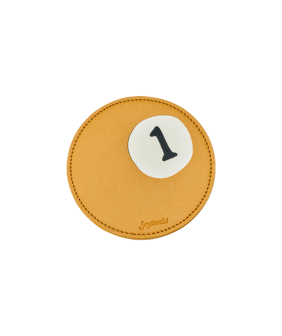 Leather Billiard Coaster Set of 5