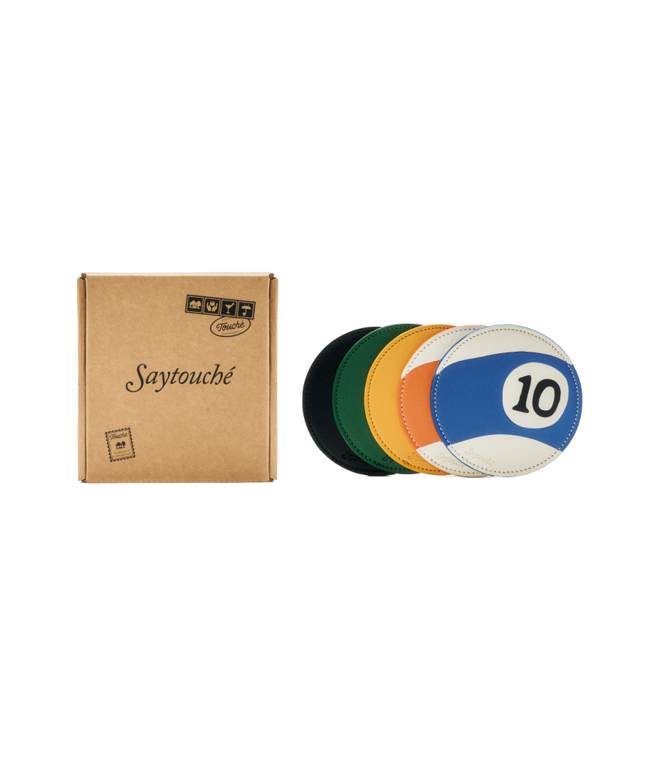 Leather Billiard Coaster Set of 5