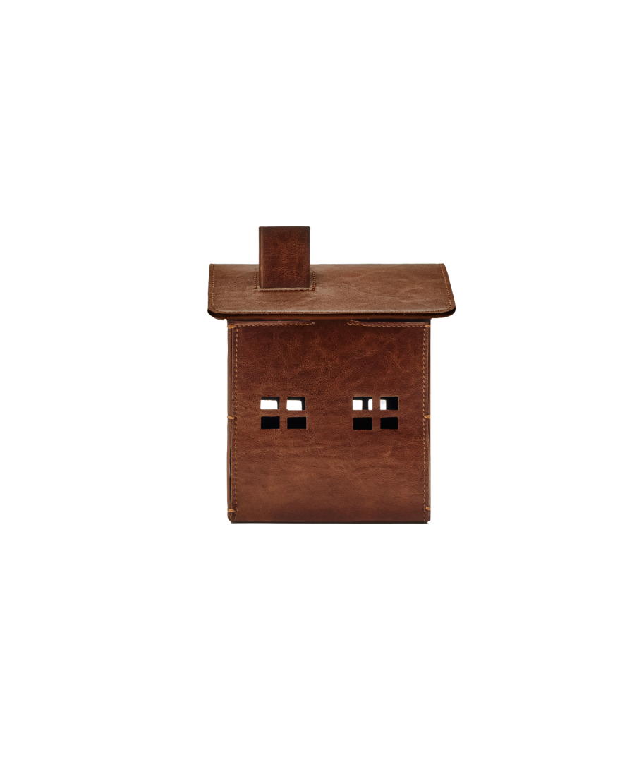 Leather House Tissue Case Brown