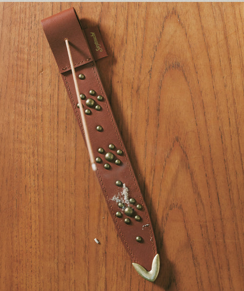 Leather Belt Incense Holder Brown