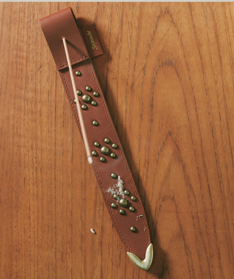 Leather Belt Incense Holder Brown