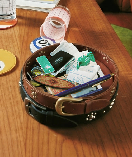 Leather Belt Tray Brown