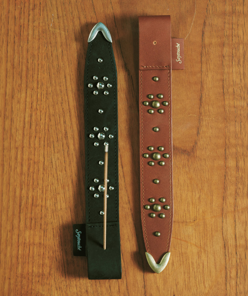 Leather Belt Incense Holder Black