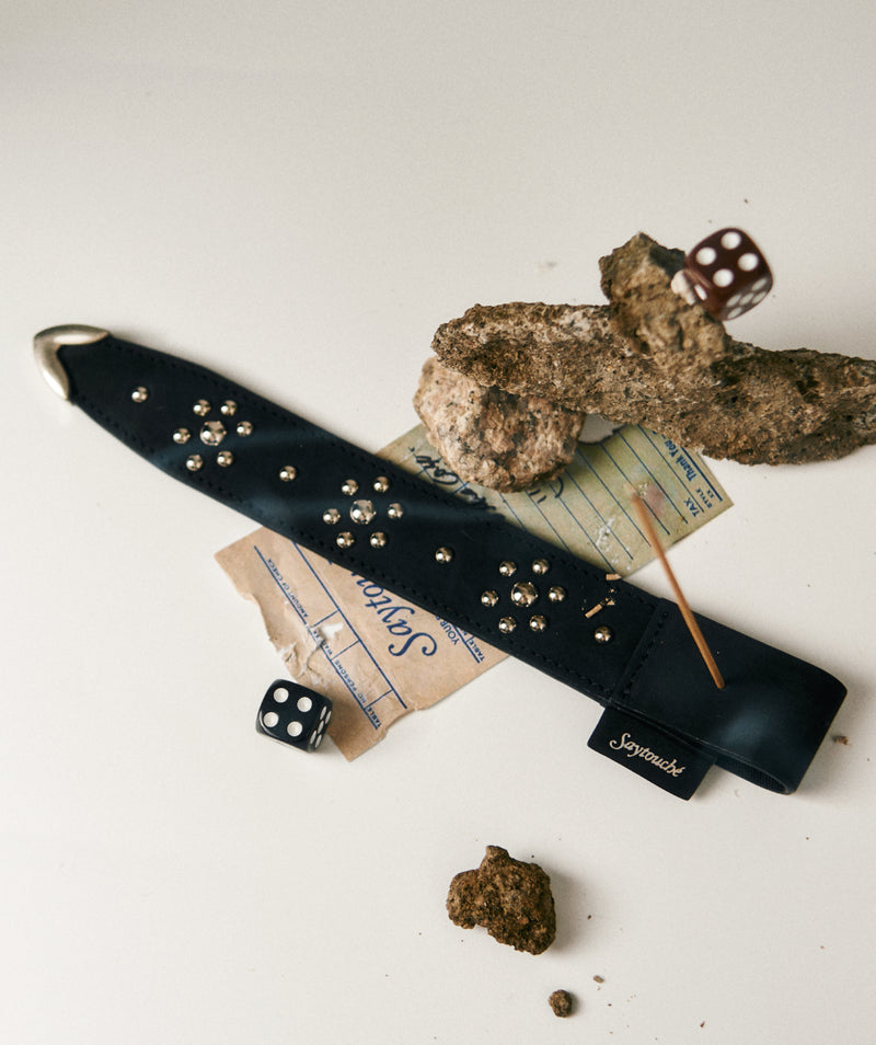Leather Belt Incense Holder Black