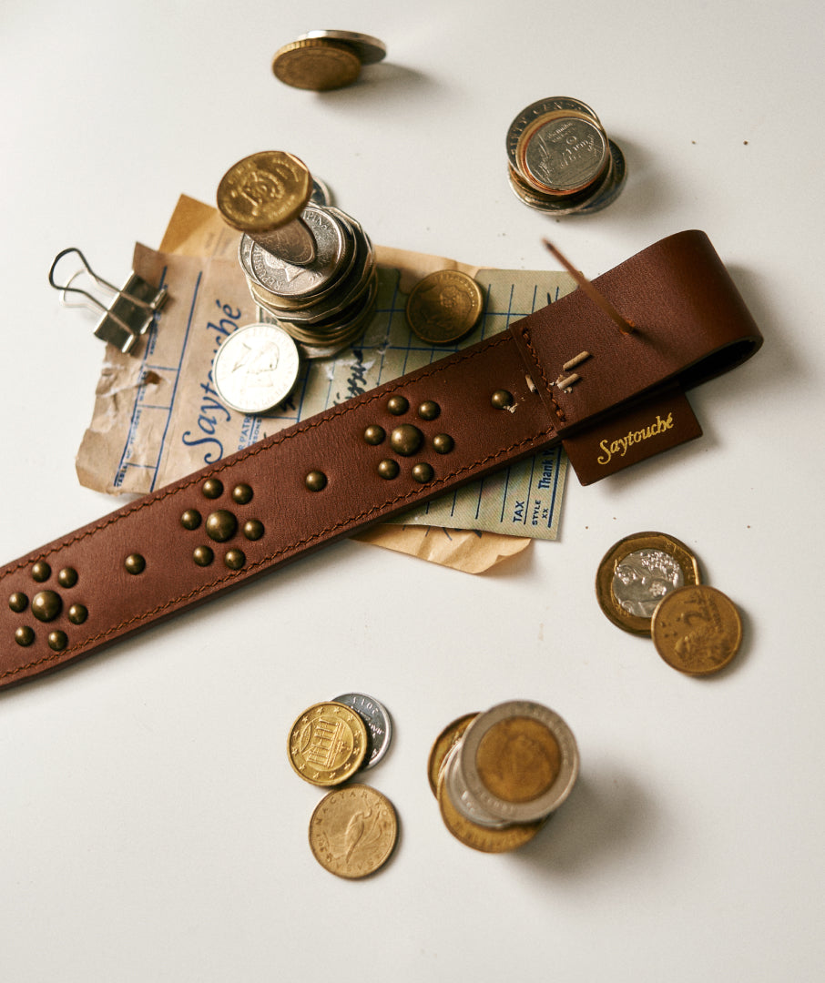 Leather Belt Incense Holder Brown