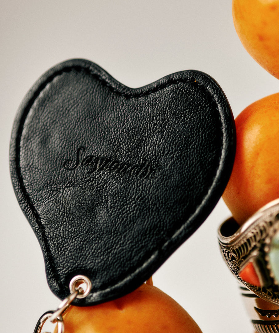 Leather Liquified Mirror Keyring 2colors