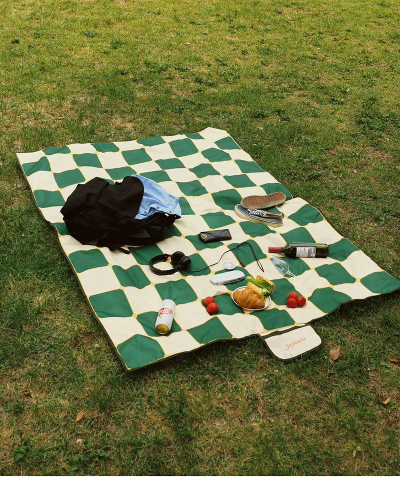 Checkerboard Picnic Mat Green