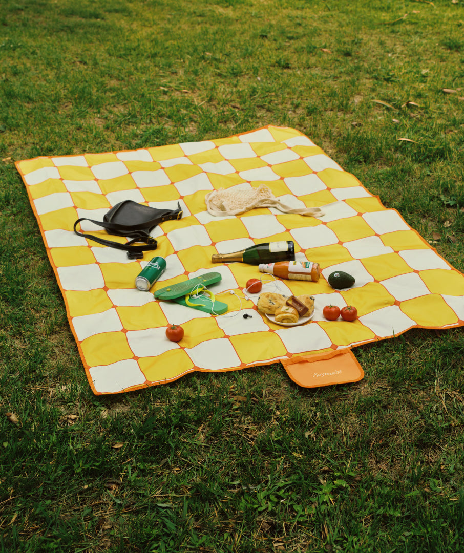 Checkerboard Picnic Mat Yellow